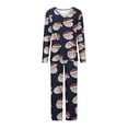 thumbnail image 4 of RKSTN Ensembles de Pyjama pour Femmes Imprimé de Noël Col en V Décontracté Haut Long Pantalon Ensemble de Pyjama Doux Confortable, 4 of 5