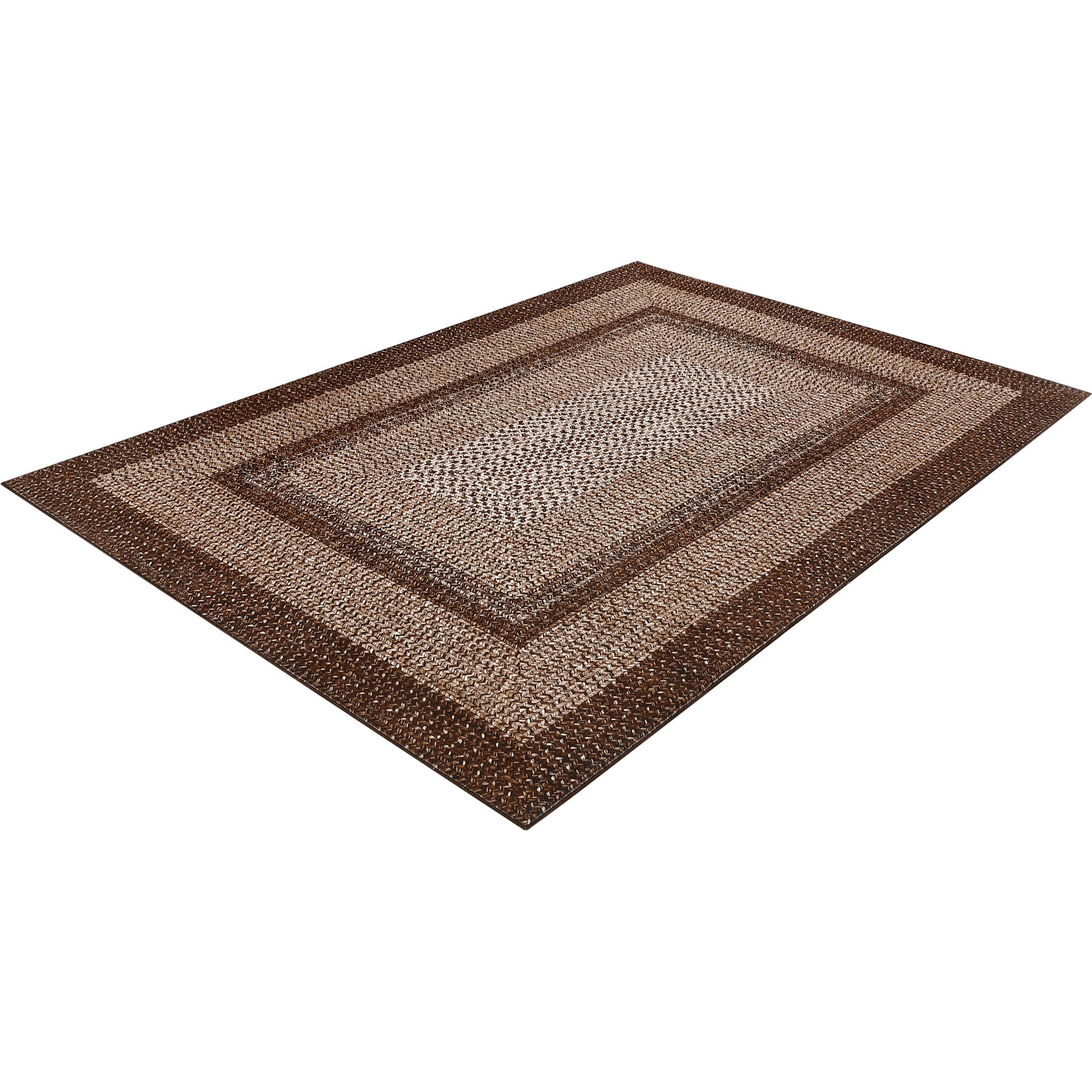 Tzou Modern Braid Print Washable Area Rugs 5x7ft with Anti-Slip TPR Back, Ultra-Thin Carpet for Living Room Bedroom Dining Room