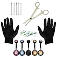 thumbnail image 1 of BodyJ4You 15PCS Professional Piercing Kit Black Steel 14G Double CZ Belly Navel Ring Body Piercing Set, 1 of 6