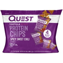 Quest Tortilla Style Protein Chips, Spicy Sweet Chili, High Protein, Baked, Gluten Free, 4 Count