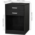 thumbnail image 2 of Afuhokles Set of 2 Nightstand 2 Drawers with Charging Station, Bedside Table Bedroom Furniture, Black, 2 of 6