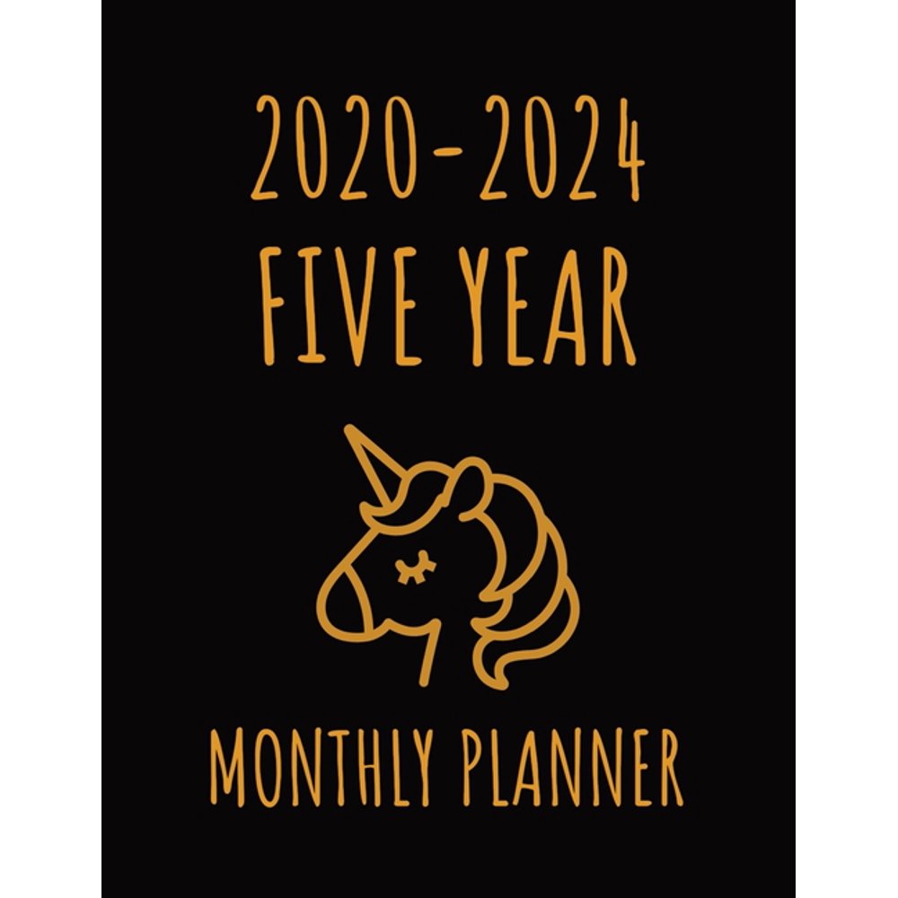 Unicorn 2020 - 2024 Five Year Monthly Planner: 60 Months Calendar