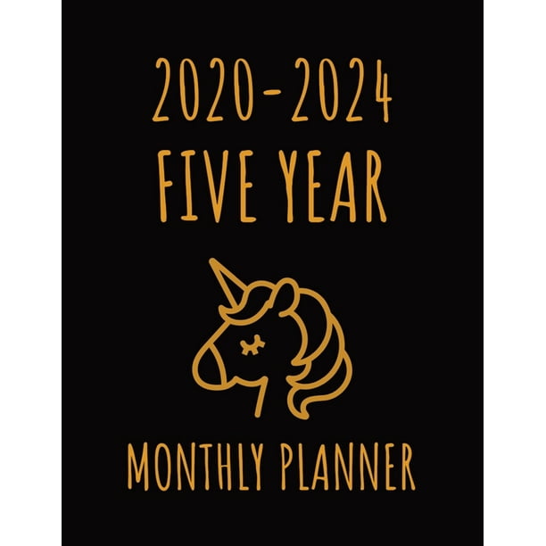 Unicorn 2020 - 2024 Five Year Monthly Planner: 60 Months Calendar