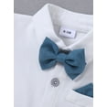 thumbnail image 4 of CARETOO Baby Boy Clothes Suits Romper Shirt Bowtie Suspender Pants Formal Set Cotton Fabric 0-18M, 4 of 9