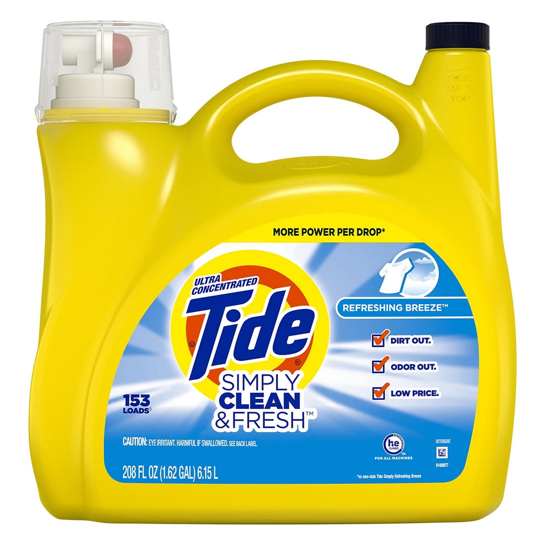 Tide Simply Clean and Fresh Ultra Concentrated Liquid Laundry Detergent, 208 fl. Oz