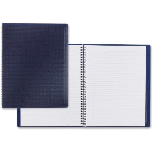 Blueline Duraflex Notebook - Letter 160 Sheets - Twin Wirebound - Ruled - 8 1/2' x 11' - Blue Cover Textured - Poly Cover - Micro Perforated, Flexible Cover, Wear Resistant, Tear Resistant - Recycled
