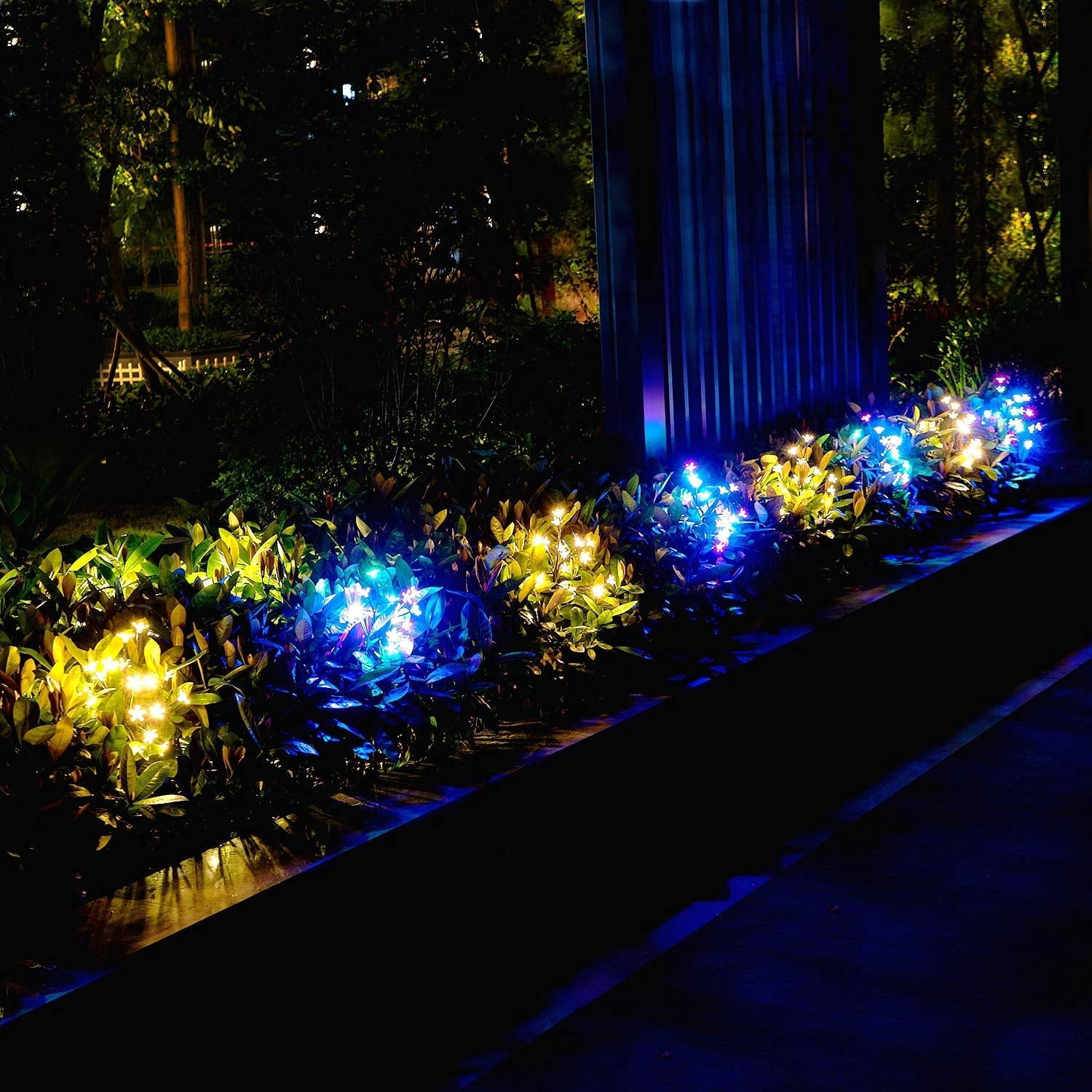 EpicGadget Solar Flower Fairy Light, Warm White Stainless Steel Solar Path Lights for Outdoor Landscape Lighting, Lawn, Patio, Yard, Walkway, Driveway, Garden (Warm White) (4 Pieces)