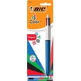 thumbnail image 1 of BIC 4-Color Retractable Ballpoint Pen with 1.0 mm Medium Point, 1-Count in Assorted Ink Color-(	Black/Blue/Purple/Red), 1 of 3