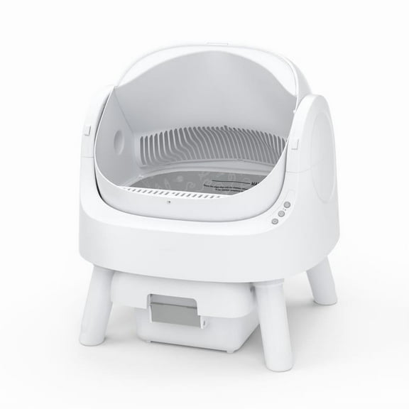 Open-Top Self-Cleaning Cat Litter Box，Odor-Free Waste Disposal includes Trash Bags