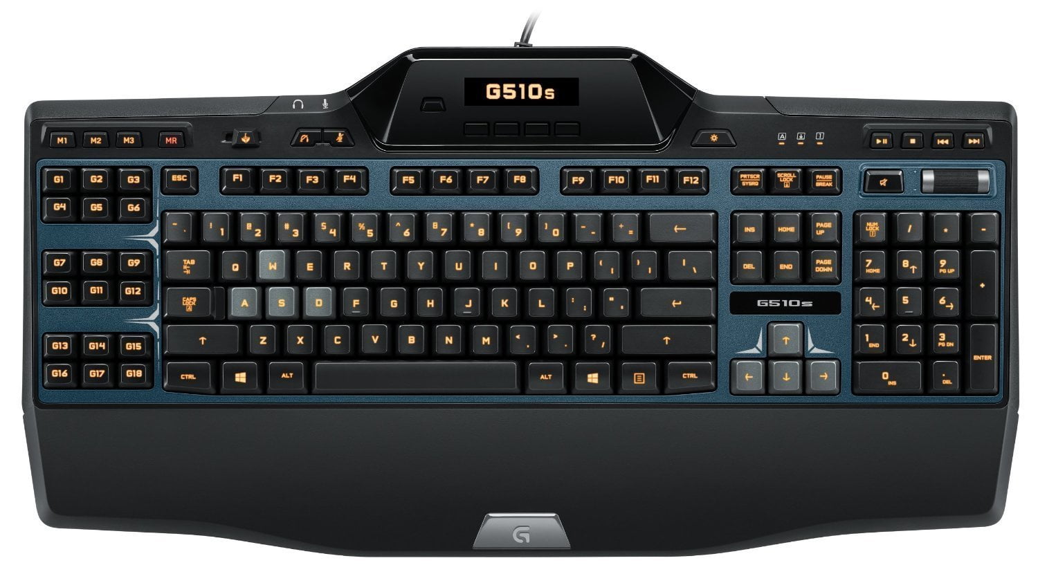 Restored Logitech G510s Gaming Keyboard with Game Panel LCD Screen