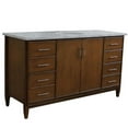 thumbnail image 5 of MCM 61" Single Oval Sink Solid Wood Vanity in Walnut/White Carrara, 5 of 11