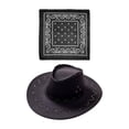 thumbnail image 4 of Sombrero de Vaquero Occidental Salvador con bandana Marrón oscuro, 4 of 10