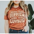 thumbnail image 2 of WITH THE HIPPIES AND THE COWBOYS Graphic Short sleeve T-Shirt, 2 of 8