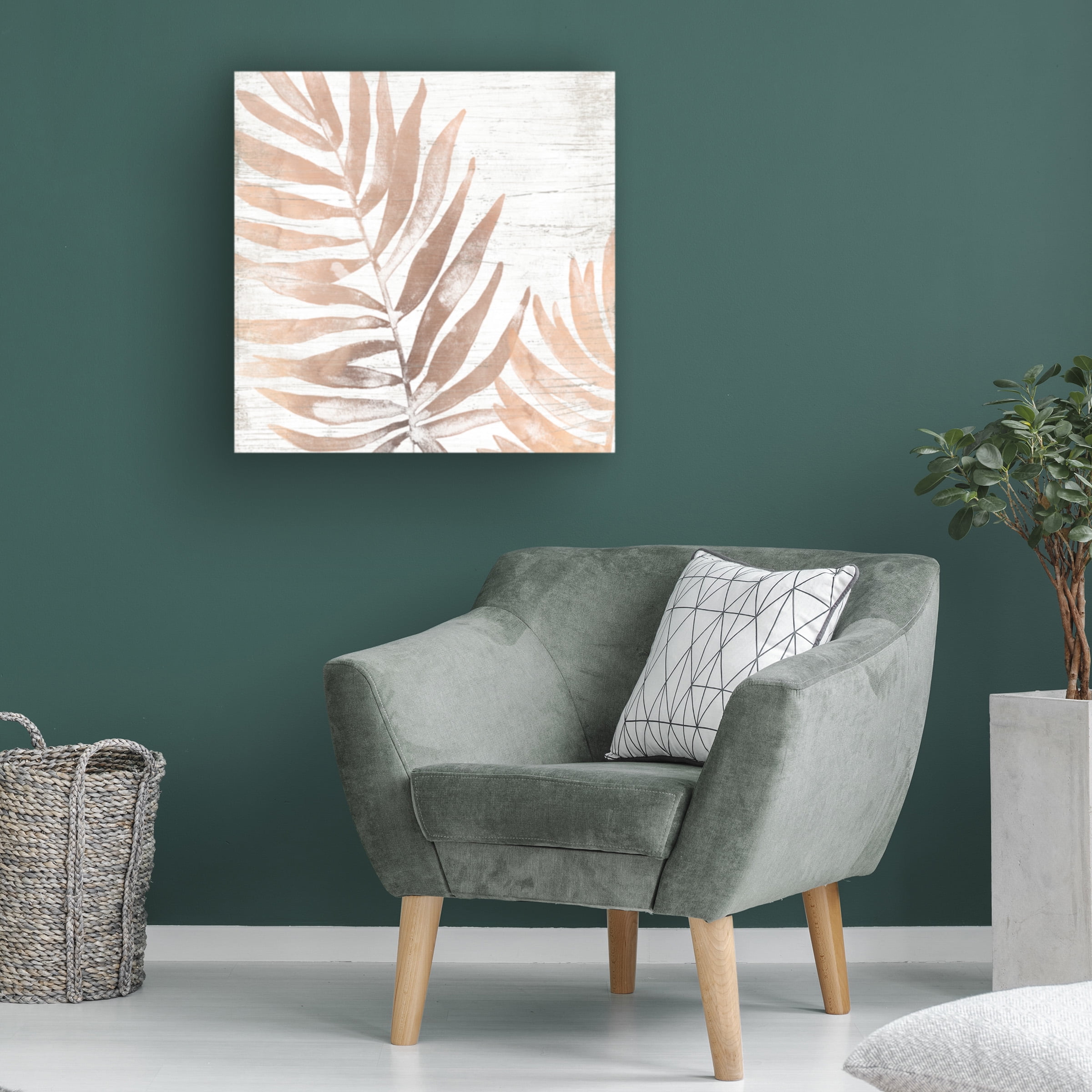 June Erica Vess 'Neutral Palm Fossil II' Canvas Art