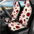 thumbnail image 2 of Yuyamidu Ladybug Car Seat Covers Set for Women Heart Steering Wheel Cover Seat Belt Covers Auto Armrest Cover Cushion Headrest Covers Cup Holders Keychain, 14 Pack, 2 of 7