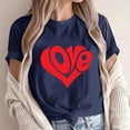 thumbnail image 1 of Amzcrzy Hauts d'Été pour Femmes Hauts pour Femmes Mode Féminine Chemisier à Manches Courtes Imprimé Col Rond T-Shirt T-Shirts pour Femmes Hauts à Manches Courtes pour Femme Hauts de Sortie pour Femmes Hauts pour Femmes Tendance, 1 of 4