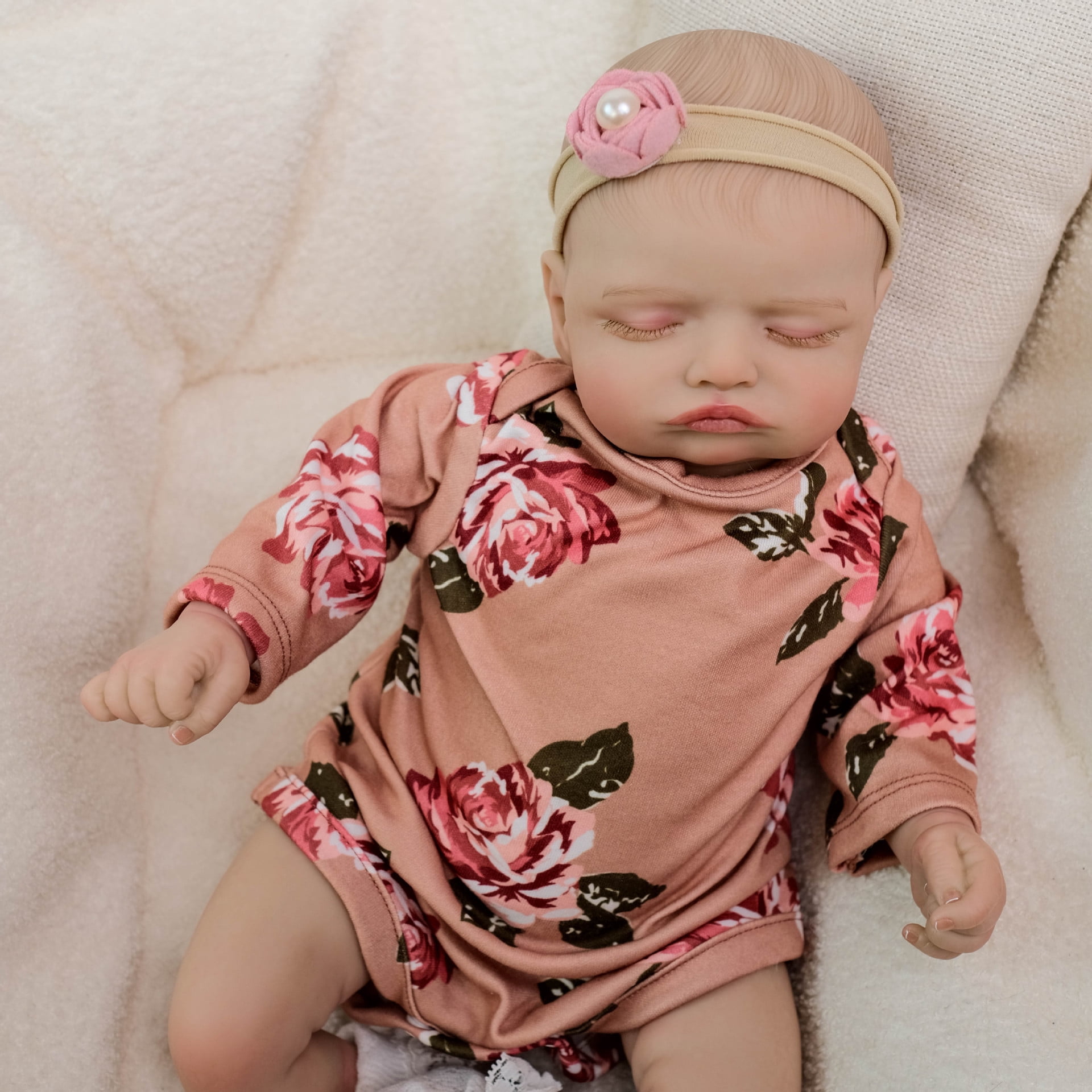 Lifelike Reborn Baby Dolls - Sleeping Realistic Newborn Soft Body Real Life Girl Dolls with Accessories Gifts  & Collection, 20 inches