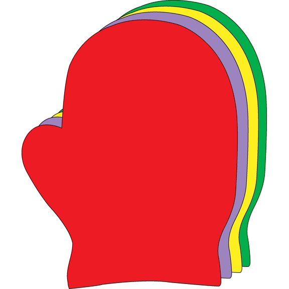 SHAPES ETC. Mitten Assorted Color Super Cut-Outs- 8” x 10”