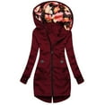 thumbnail image 1 of Women Solid Color Coat Button Down Overcoat Fluffy Jacket Warm Winter Overcoat Windproof Outer Coat Long Sleeve Cardigan, 1 of 2