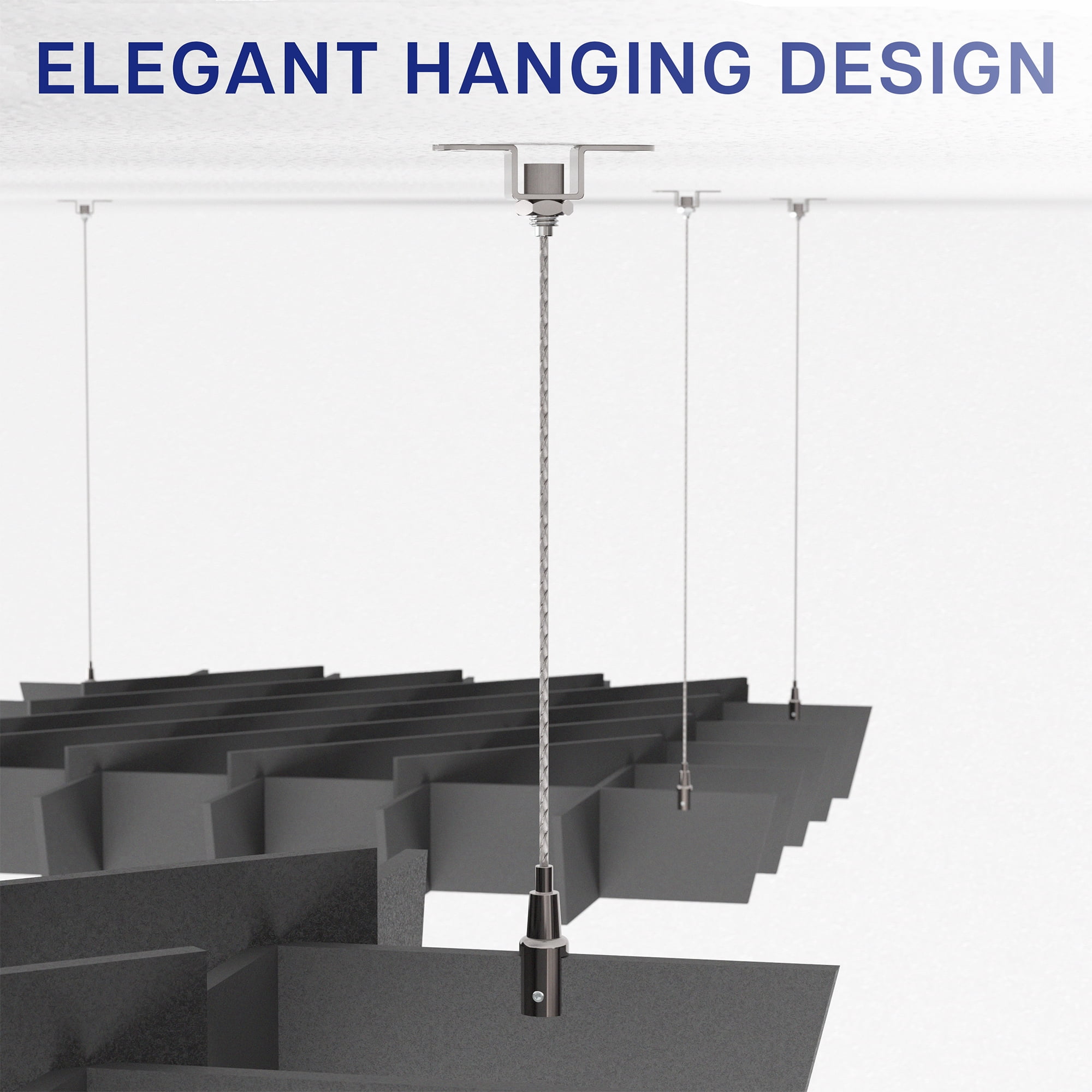 VIVO Acoustic Dual Layer Ceiling Waffle Panel, 45" x 45" Hanging Sound Absorber