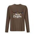 thumbnail image 4 of Kilaqueen Merry Christmas Print Mens Shirts Long Sleeve Crewneck Pullover Tops Casual Soft Comfort T-Shirt, 4 of 4