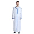 thumbnail image 3 of Men's Casual Hooded Long Sleeved Robe With Embroidered Medium Satin, 3 of 8