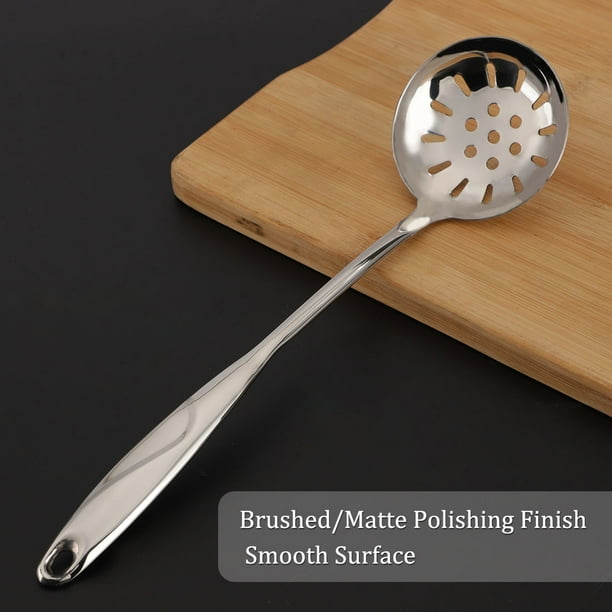 10.6" Length Stainless Steel Skimmer Slotted Spoon Handle Restaurant