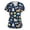 Blue, variant on Womens Scrub Tops Nursing Uniform V Neck Short Sleeve Cartoon Animals Printed Scrub Shirts