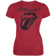 Rolling Stones Women's Juniors Foil Lined Tongue Short Sleeve T Shirt