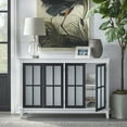 thumbnail image 4 of TMS Hampshire 52" Modern Two-Tone Sideboard with Tempered Glass Doors and Two Ajustable Shelves, White/Black, 4 of 6