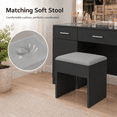 thumbnail image 5 of Ktaxon Large Makeup Vanity, Get Ready with Me GRWM Vanity Table Set w/ Visible Glass Top and Charging Station, Black, 5 of 10