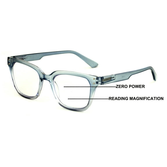 Translucent Progressive Reading Glasses – No Line or Bubble – Clear Zero Power on Top Reader CR13 2.00