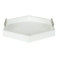 thumbnail image 2 of Kate and Laurel Lipton Hexagon Decorative Tray with Metal Handles, White/Silver 18x18, 2 of 9