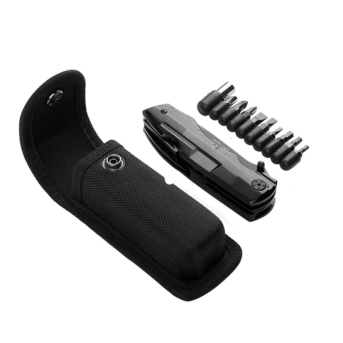 OHMY EXO_Multitool Pocket Folding Knife with Blade, Pliers, Wire Cutter, Bottle Opener, Screwdriver, Perfect Survival Knife Tool for Outdoor, Emergency, Durable Sheath, Unique Gifts for Men