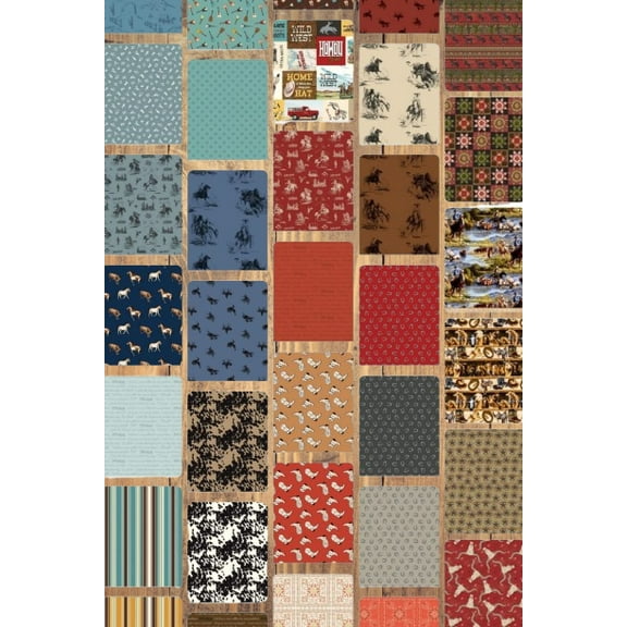 Assorted Western Fabric - 1 lb Scrap Bundle
