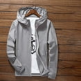 thumbnail image 2 of uikmnh Mens Winter Jacket,Solid Color Men'S Casual Reflective Zipper Outdoor Sport Hooded Cardigan Coat Pure Color Plus Size Size:XL, 2 of 3