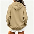 thumbnail image 2 of Plus Size Women's Half Zip Hoodie Long Sleeve Pullover Casual Oversized Sweatshirt with Pocket for Fall Winter, 2 of 5