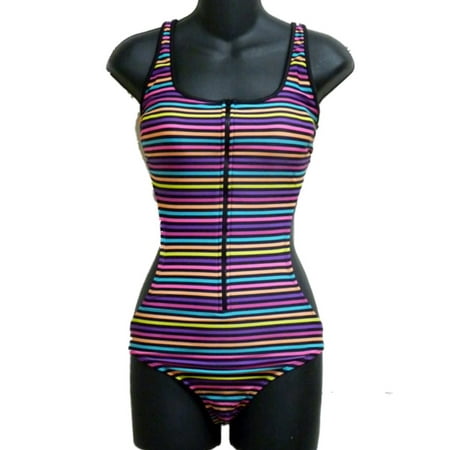 Pink Bathing Suit - Joe Boxer Junior Women Pink Tribal Stripe Monokini Swim Suit Bathing Swimming