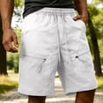 thumbnail image 2 of TEAJOPSUU Men's Cargo Shorts Drawstring Waist Cargo Shorts with Multi-Pocket Design Quick Dry and Sweat-Wicking Features Beige, 2 of 8