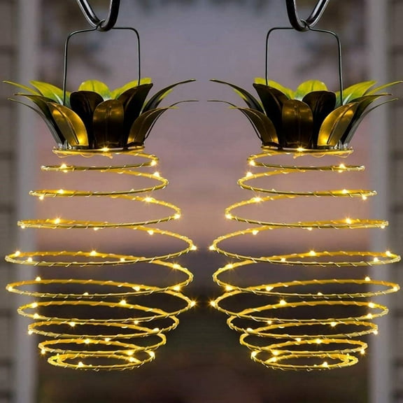 SOWAZ Solar Outdoor Hanging Pineapple Lanterns, 2 Count