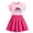Hot Pink, variant on Utlike Girls Outfit Sets Skirt Outfits Two Piece Short Sleeve Heart Pattern Top T Shirt And Skirt Set Girls Coordinated Sets Size 8 Years-9 Years