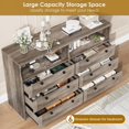 thumbnail image 3 of Modern Wood Dresser, 55" Wide 6 Drawer Chest with LED Light & Built-in Power Outlets for Bedroom, Living Room & Hallway, 3 of 8
