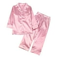 thumbnail image 1 of Autumn Long Sleeve Silk Pajamas Cute Christmas Color Silk Pajamas Soft Sleepwear Set, 1 of 11