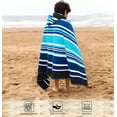 thumbnail image 3 of Hooded Bath Towel Wrap - 100% Terry Large Oversized Hooded Kids Towel - Toddler Shower Pool Beach Towel - Super Soft Plush Absorbent Quick Dry Easy Care Gift - - Stripes Blue, 3 of 4