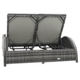 thumbnail image 4 of vidaXL Double Sun Lounger with Cushion Poly Rattan Anthracite, 4 of 6