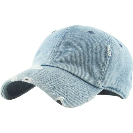 Washed Solid Vintage Distressed Cotton Dad Hat Adjustable Baseball Cap Polo Style