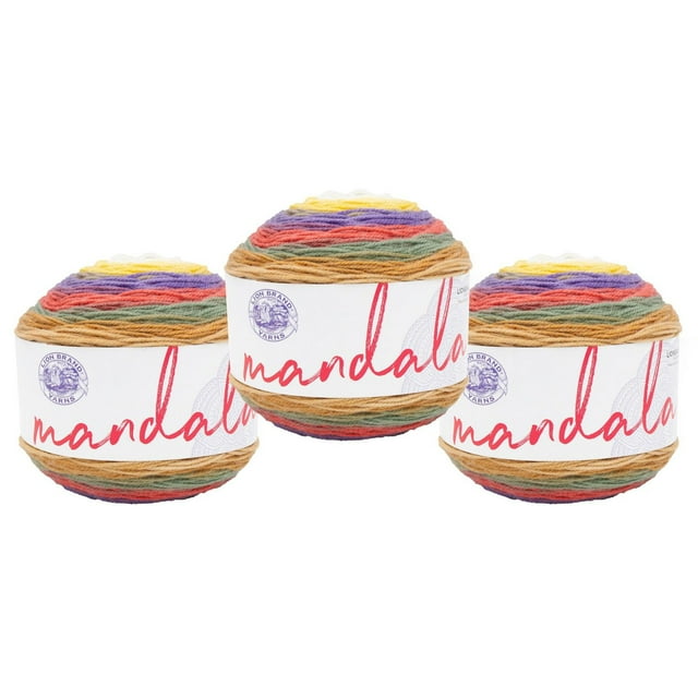 Lion Marque Yarn Mandala Multicolor Light DK Acrylique 3 Pack Fil