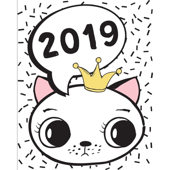 2019 Planner: 2019: Daily, Weekly and Monthly Planner - White Cute Cat - 365 Days For Organizer and Planner Notebook: 2019 Weekly Planner (Paperback)