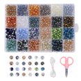 thumbnail image 2 of Cuentas De Vidrio 1200 cuentas de cristal de 0.236 in, 24 colores, cuentas de cristal facetadas Rondelle (B) Likrtyny Libre de BPA, 2 of 6