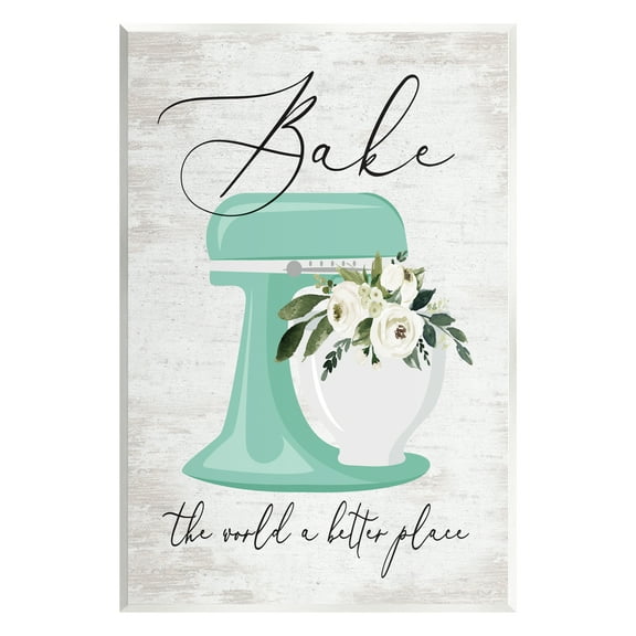 Stupell Industries Bake The World Phrase Food & Beverage Painting Unframed Art Print Wall Art, 10 x 15